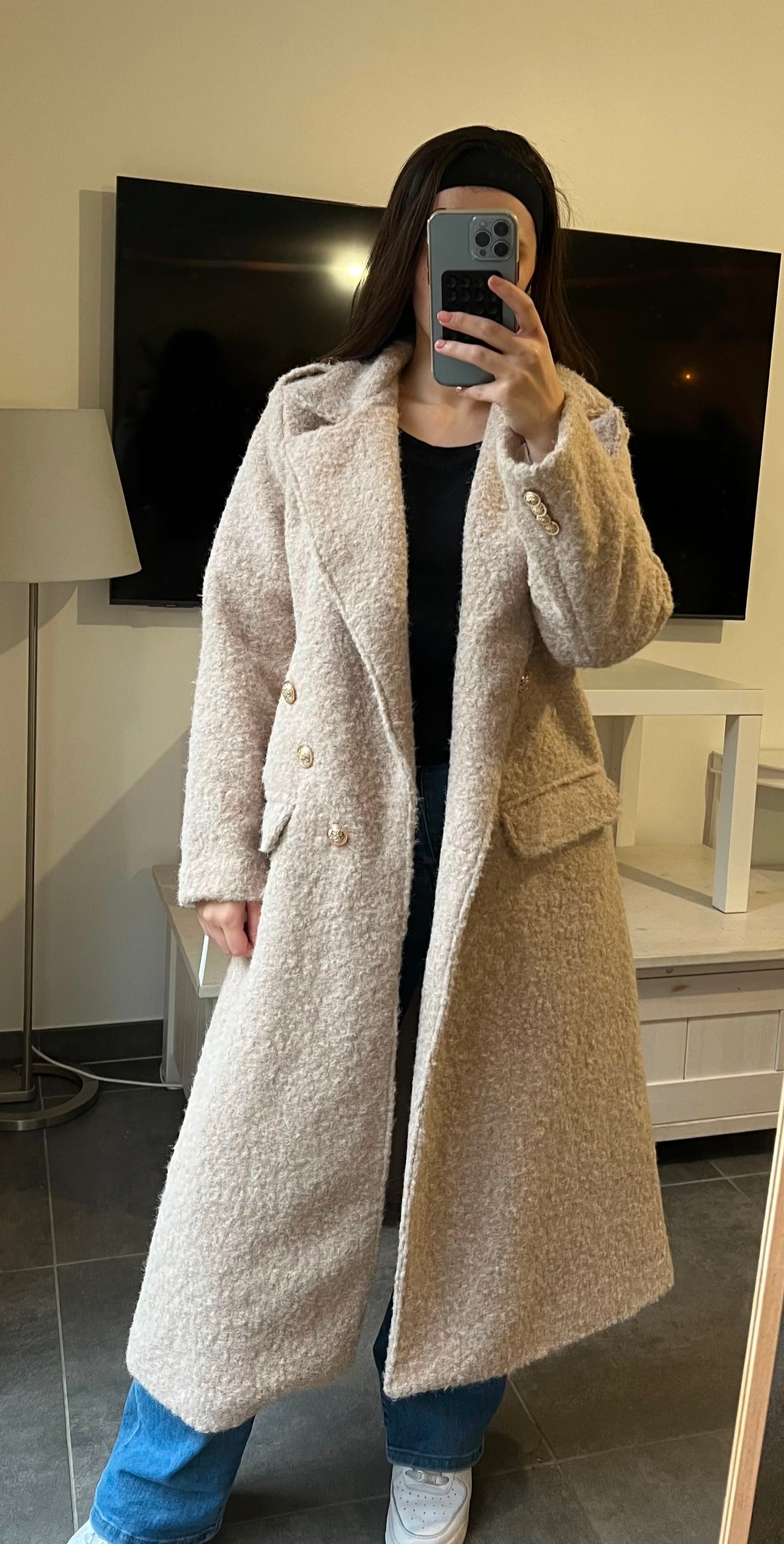 MANTEAU LÉA BEIGE/ECRU