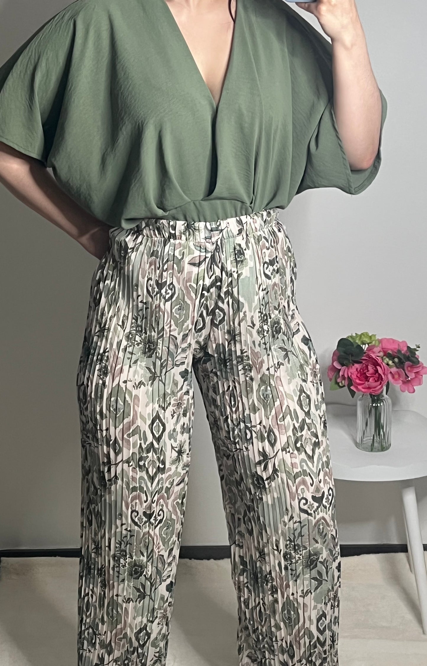 PANTALON LARA KAKI ET TOP CIARA KAKI