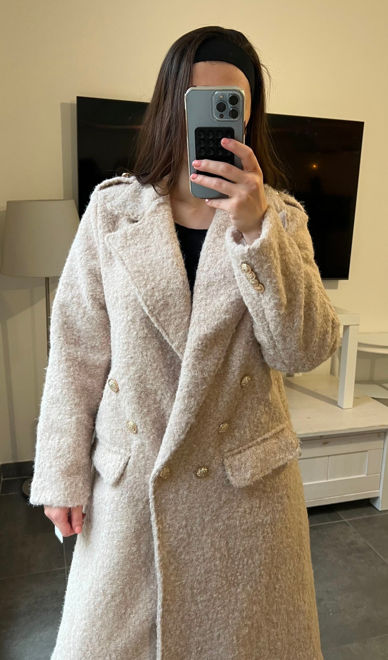 MANTEAU LÉA BEIGE/ECRU